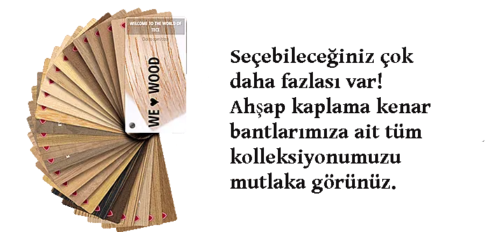 AHŞAP KAPLAMA BANDLAR İÇİN KARTELA